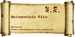 Weisenstein Rita névjegykártya