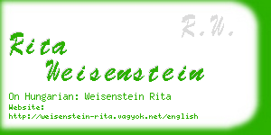 rita weisenstein business card